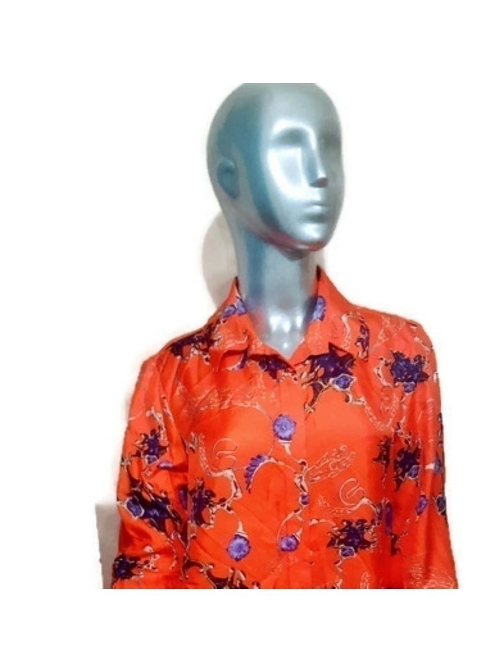 Altuzarra Red Orange Silk Blouse Size 40 NWT